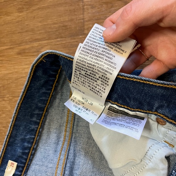 NWOT Levi's Blue Straight Raw Hem Button Fly Wedgie Straight Leg Jeans - Picture 7 of 10